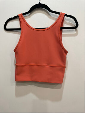 Lululemon Power Pivot Ribbed Tank Reversible 6 Orange Ribbed Workout Crop